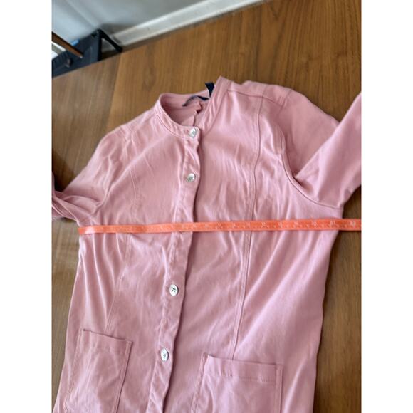 Isaac Mizrahi Live Pink Denim Suit Crop Pants Size 14 Long Sleeve Jacket Medium - Picture 10 of 13